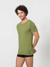 Luxury Modal Crew Neck Tee - Olive Green